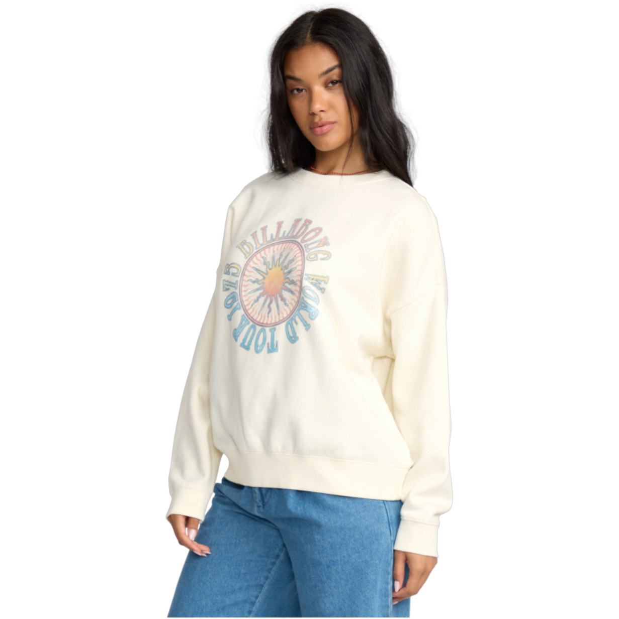 2025 Billabong Womens Echo Sweatshirt 24B463504 - Salt Crystal